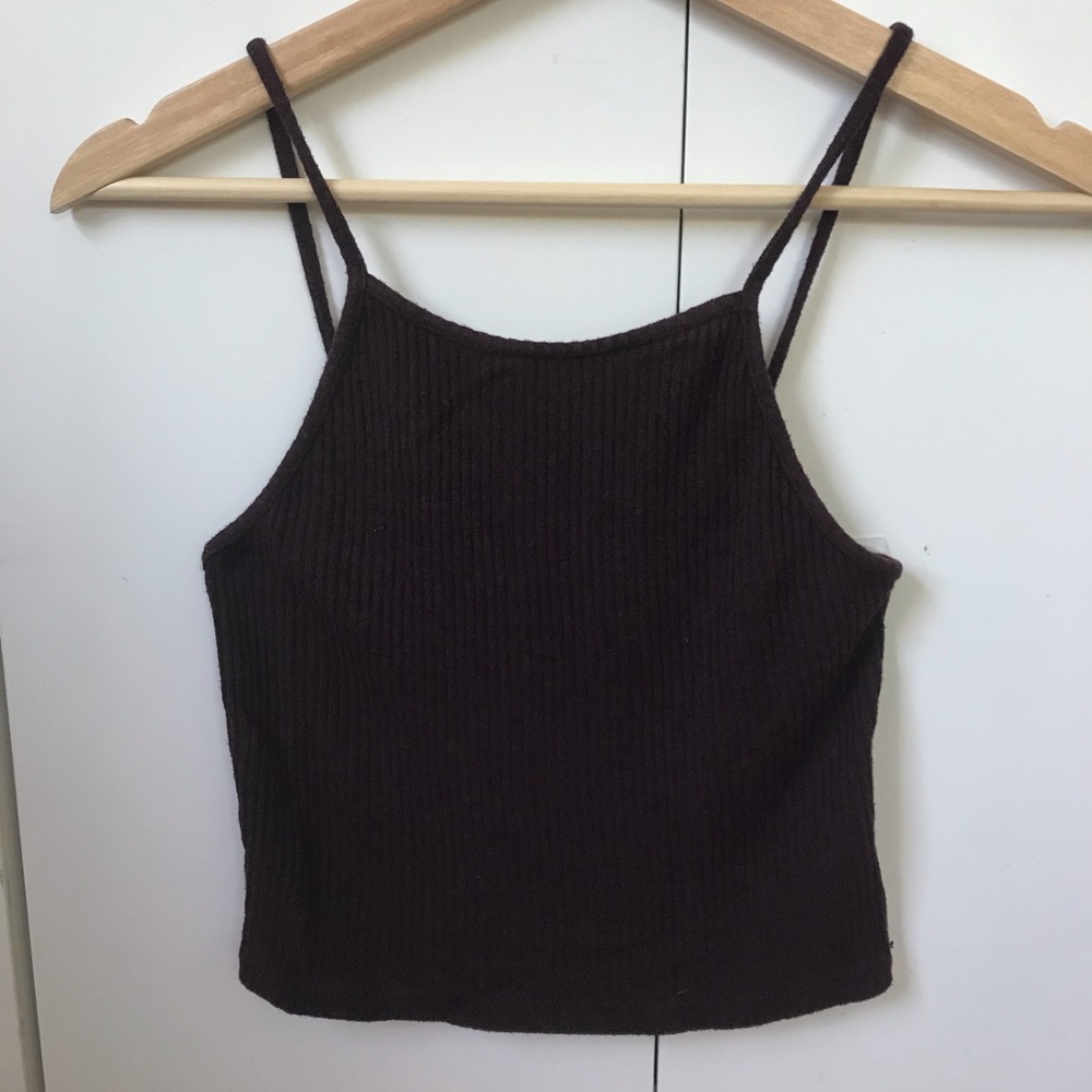 Burgundy Ribbed Tank Top